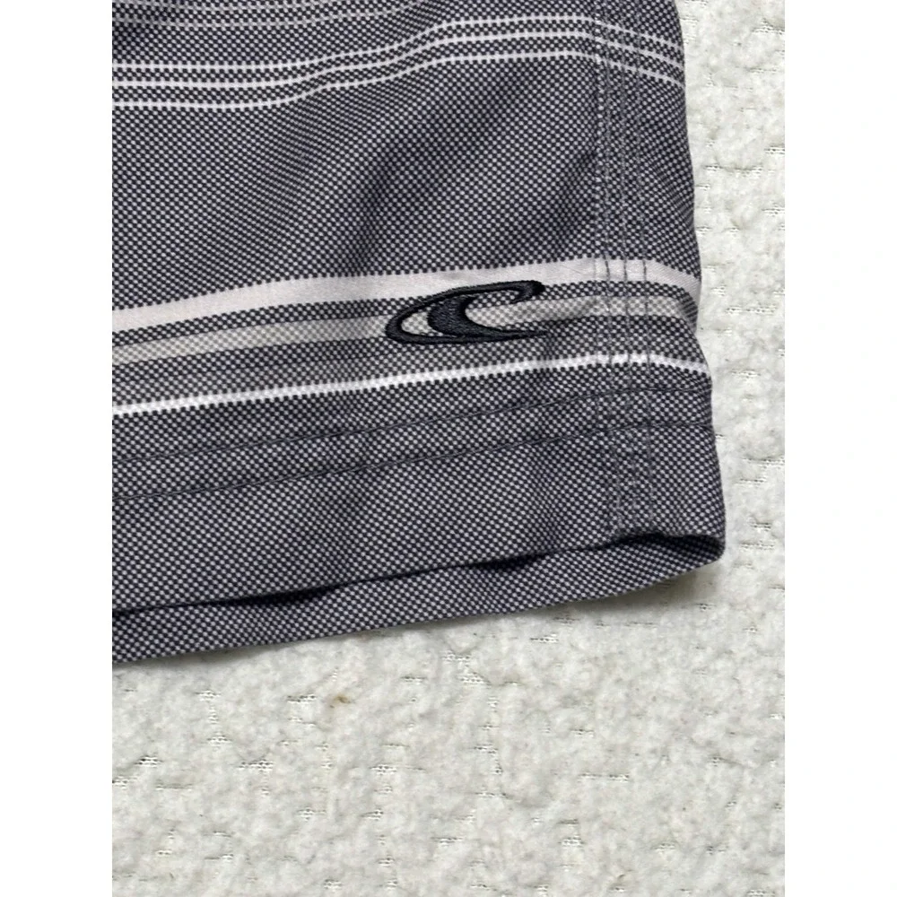 O'Neill Mens Gray Striped Hybrid Board Shorts Swim Trunks Size 40